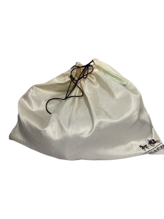 Coach Taupe Beige Leather Drawstring Removable Strap Magnetic Snap Closure Bag Taupe Beige
