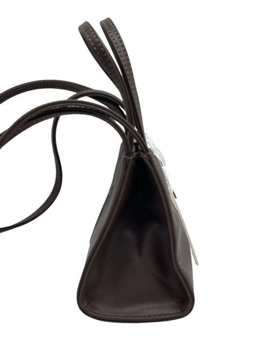 Telfar Chocolate Brown PU Leather Logo Magnetic Snap Closure Multiple Straps Bag Chocolate Brown / Small