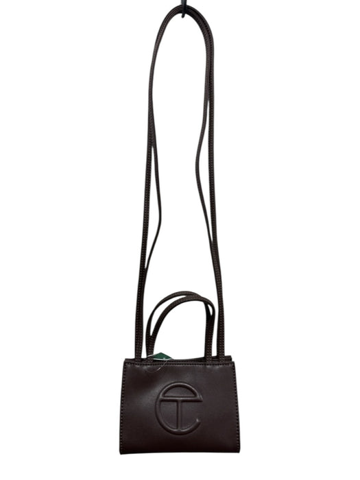 Telfar Chocolate Brown PU Leather Logo Magnetic Snap Closure Multiple Straps Bag Chocolate Brown / Small