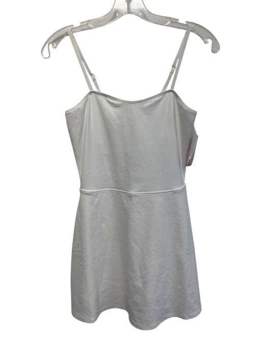 Alo Size M White Polyester Blend Spaghetti Strap Built in Bra Athletic Dress White / M