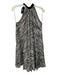 Missoni Size 42 Black & White Rayon Knit Chevron Sleeveless Tie Neck Dress Black & White / 42