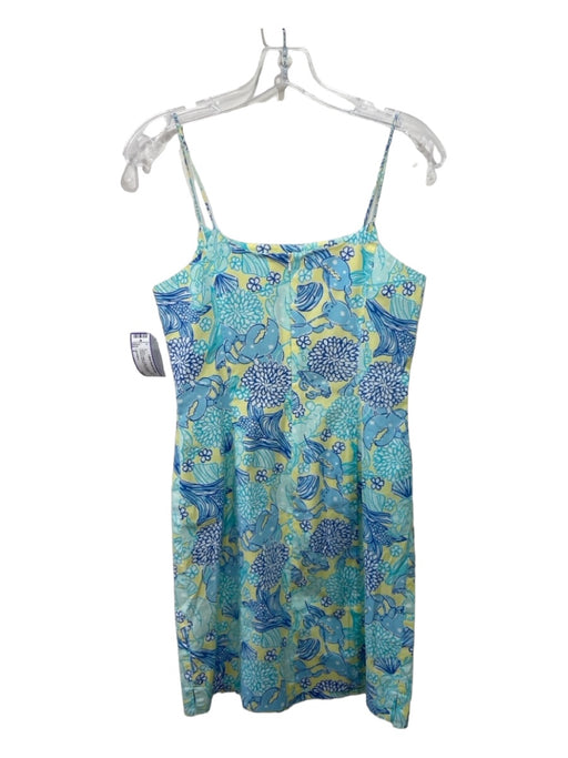 Lilly Pulitzer Size 6 Blue & Yellow Cotton Spaghetti Strap Dress Blue & Yellow / 6