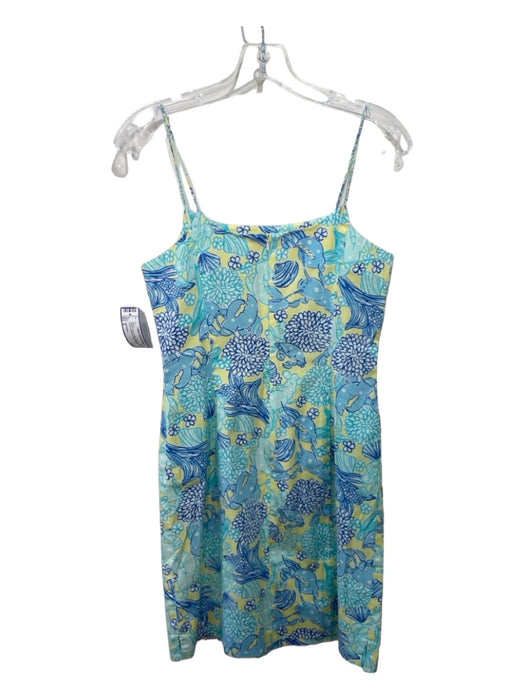 Lilly Pulitzer Size 6 Blue & Yellow Cotton Spaghetti Strap Dress Blue & Yellow / 6