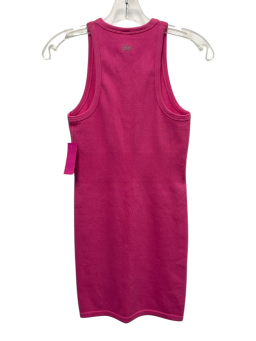 Alo Size S Hot pink Cotton Blend Sleeveless Ribbed Tank Mini Dress Hot pink / S