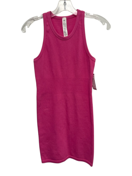 Alo Size S Hot pink Cotton Blend Sleeveless Ribbed Tank Mini Dress Hot pink / S