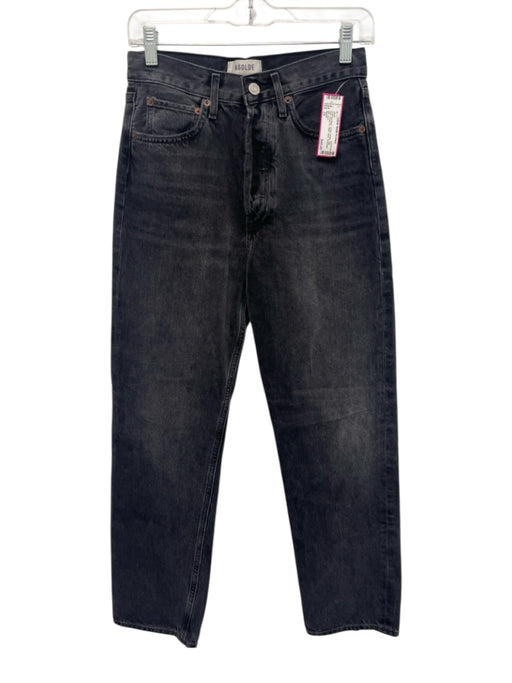 Agolde Size 24 Charcoal Black Cotton Denim High Rise Button Fly Jeans Charcoal Black / 24