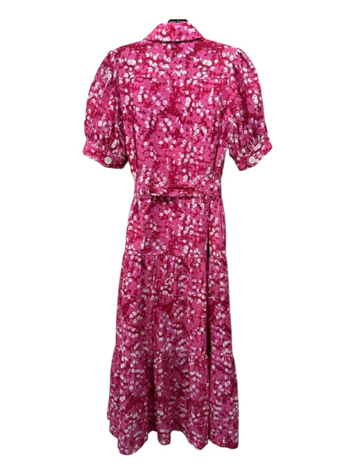 Derek Lam 10 Crosby Size 2 Pink & White Cotton Short Sleeve Floral Eyelet Dress Pink & White / 2