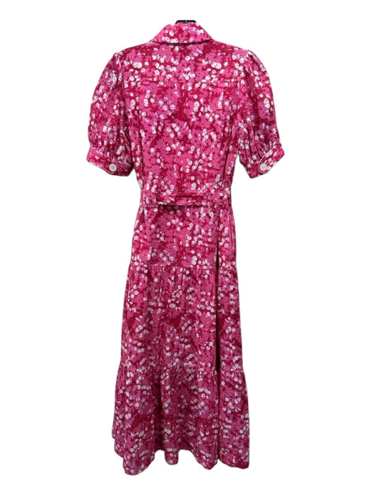 Derek Lam 10 Crosby Size 2 Pink & White Cotton Short Sleeve Floral Eyelet Dress Pink & White / 2