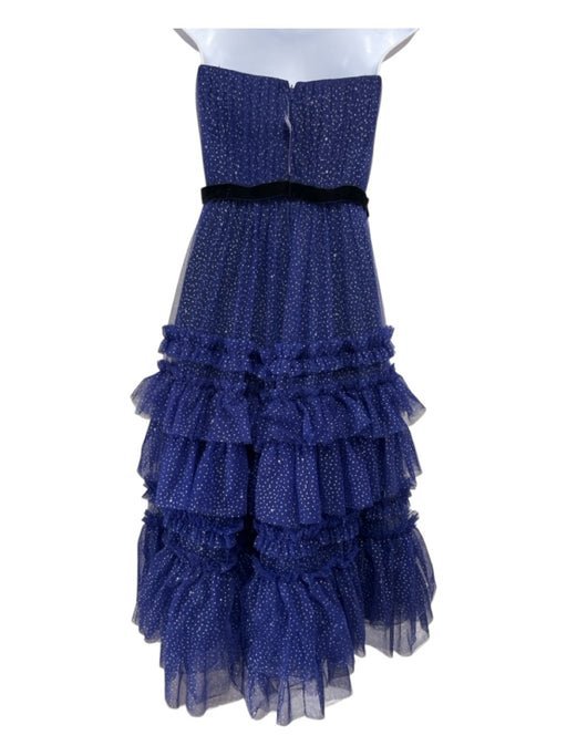 Marchesa Notte Size 10 Blue, Silver & Black Nylon & Polyester Tulle Dress Blue, Silver & Black / 10