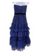 Marchesa Notte Size 10 Blue, Silver & Black Nylon & Polyester Tulle Dress Blue, Silver & Black / 10