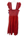 Hill House Size M Red & Pink Cotton Sleeveless Shirred Bodice Dress Red & Pink / M
