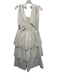 Cleobella Size S White Cotton Tie Shoulder Shirred Bodice U Neck Tiered Dress White / S