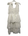 Cleobella Size S White Cotton Tie Shoulder Shirred Bodice U Neck Tiered Dress White / S