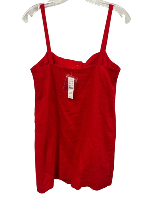 J. Crew Size XS Red Linen Button Down Square Neck Mini Dress Red / XS