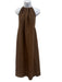 Zara Size XS Brown Modal Blend Halter Backless Midi Dress Brown / XS
