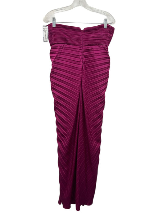 AMUR Size 6 Fuchsia Pink Polyester Accordion Pleats Halter Back Zip Maxi Dress Fuchsia Pink / 6