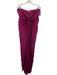 AMUR Size 6 Fuchsia Pink Polyester Accordion Pleats Halter Back Zip Maxi Dress Fuchsia Pink / 6