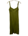 Zara Size XS Olive Green Linen Blend Empire Waist Side Slit Midi Dress Olive Green / XS