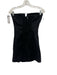 Reformation Size 2 Black Linen Side Gather Notched Strapless Mini Dress Black / 2