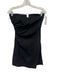 Reformation Size 2 Black Linen Side Gather Notched Strapless Mini Dress Black / 2