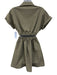NKC Size One Size Khaki Green Nylon Elastic Button Detail Cut Out Mini Dress Khaki Green / One Size