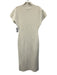 COS Size S Cream Viscose Blend Knit Mock Neck Corset Detail Below knee Dress Cream / S