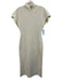 COS Size S Cream Viscose Blend Knit Mock Neck Corset Detail Below knee Dress Cream / S