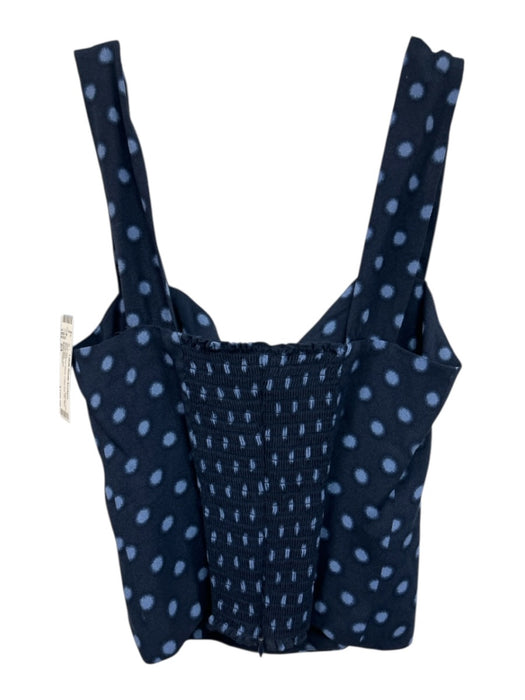 Reformation Size 2/4 Blue Viscose Blend Polka Dot Zip Mini Skirt Set Blue / 2/4