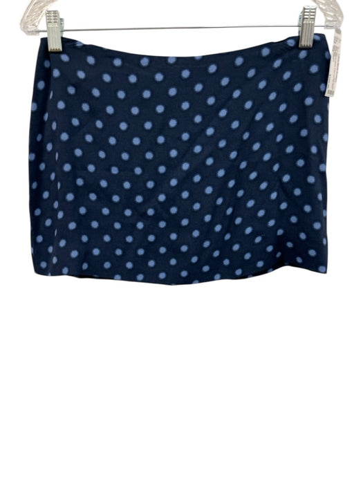 Reformation Size 2/4 Blue Viscose Blend Polka Dot Zip Mini Skirt Set Blue / 2/4