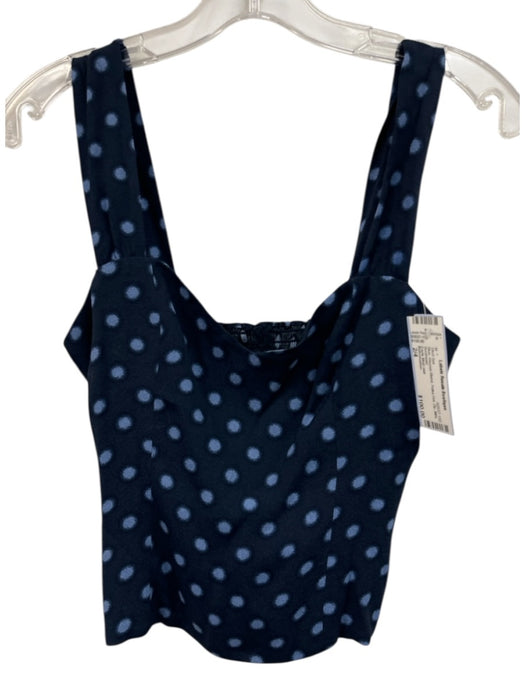 Reformation Size 2/4 Blue Viscose Blend Polka Dot Zip Mini Skirt Set Blue / 2/4