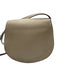 Chloe Taupe Gray Leather Flap Top Saddle Crossbody Adjustable Strap Bag Taupe Gray / Mini