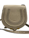 Chloe Taupe Gray Leather Flap Top Saddle Crossbody Adjustable Strap Bag Taupe Gray / Mini