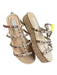 Kellparker Shoe Size 8 Nude & Beige Leather Studded Platform Espadrille Sandals Nude & Beige / 8