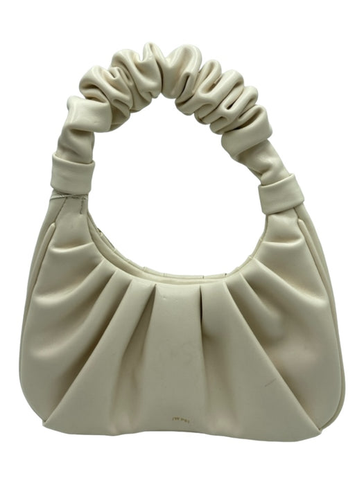 JW PEI Cream Faux Leather Pleated Magnetic Close Bag Cream / Small