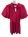 She & Sky Size L Magenta Cotton & Polyester Short Puff Sleeve Front Zip Dress Magenta / L