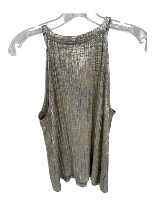 Moulinette Soeurs by Anthropologie Size M Silver & Gold Polyester Packable Top Silver & Gold / M