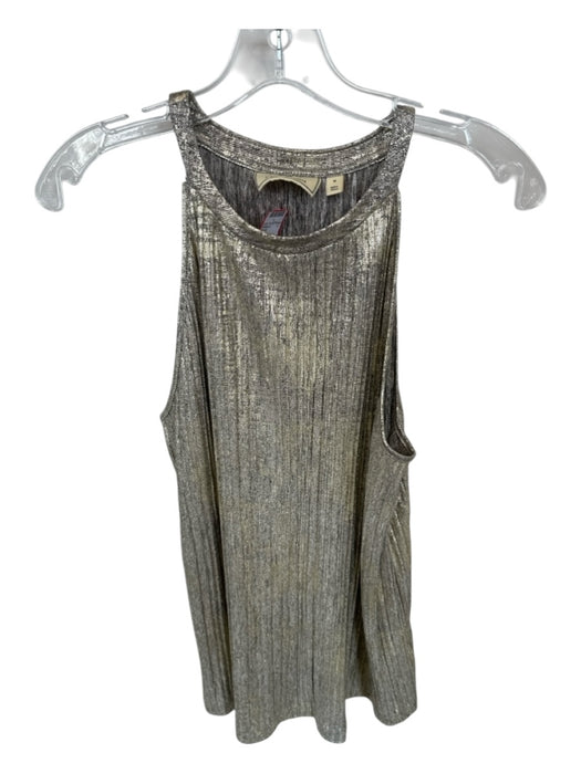 Moulinette Soeurs by Anthropologie Size M Silver & Gold Polyester Packable Top Silver & Gold / M