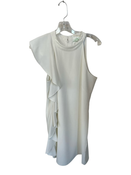 Jade Size L White Polyester Blend Ruffle High Neck Midi Dress White / L