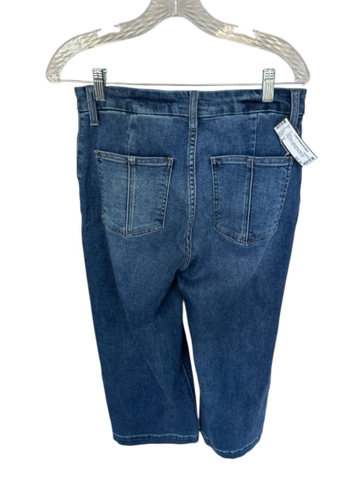 KUT Size 8 Dark Wash Cotton Blend Wide Leg Button Fly High Waist Jeans Dark Wash / 8