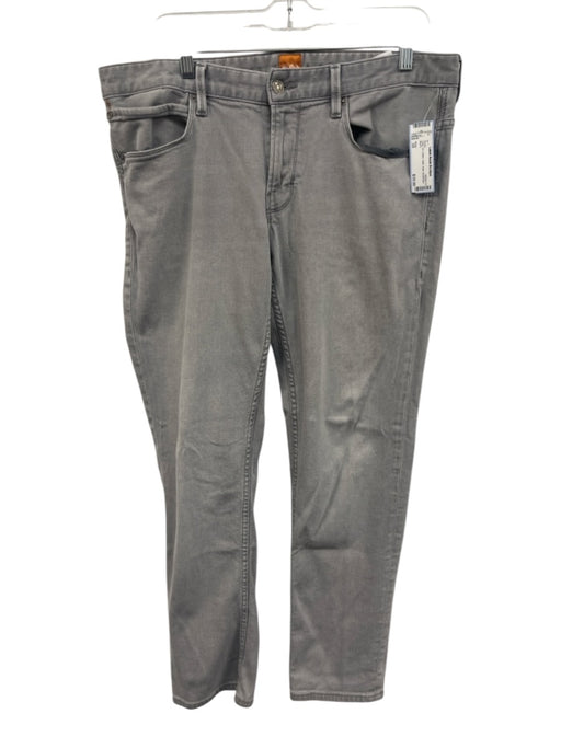 Boss Size 35 Gray Cotton Solid Jean Men's Pants Gray / 35