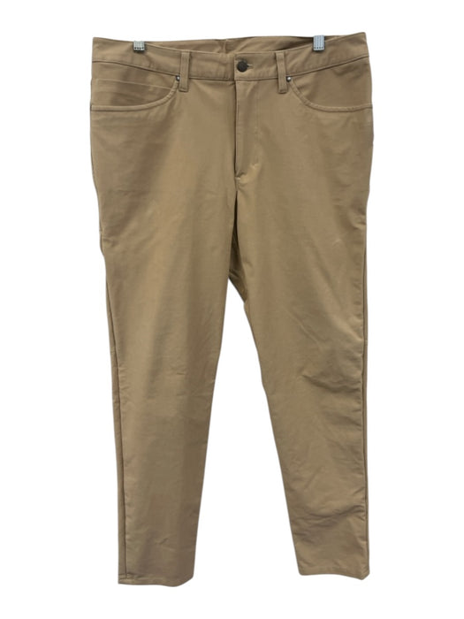 Lululemon Size Est L Beige Polyester Blend Solid Athleisure Men's Pants Beige / Est L