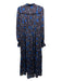ME+EM Size 4 Blue, Brown & Multi Print Recycled Polyester Floral Zip Front Dress Blue, Brown & Multi Print / 4