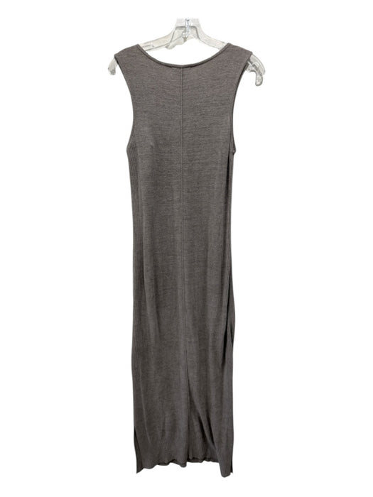 Barefoot Dreams Size S Taupe Nylon & Viscose Sleeveless Velour Ribbed Side Dress Taupe / S