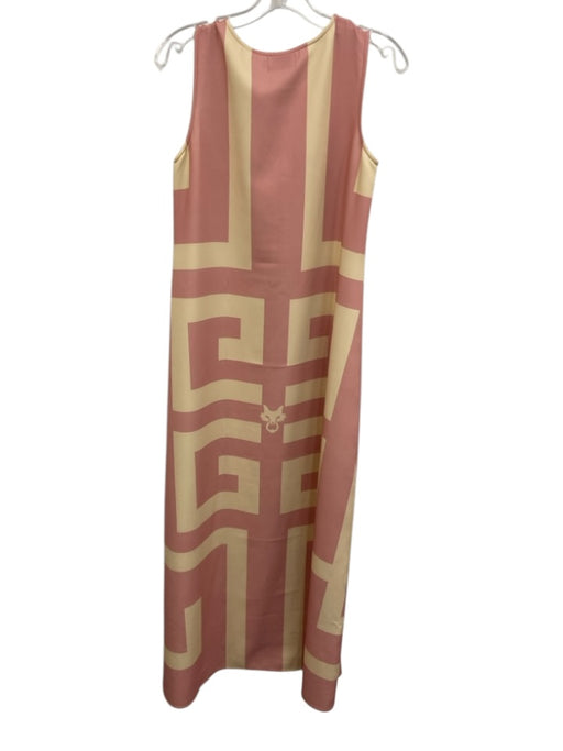 MME. Mink Size S Pink & Cream Print Polyester Blend Sleeveless Geometric Dress Pink & Cream Print / S