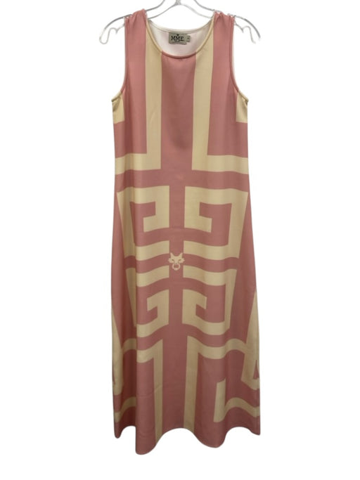 MME. Mink Size S Pink & Cream Print Polyester Blend Sleeveless Geometric Dress Pink & Cream Print / S