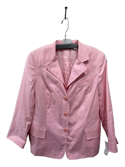 Akris Punto Size 14 Pale Pink Cotton Blend Blazer Front Buttons Jacket Pale Pink / 14