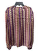 Tory Burch Size 12 Purple & Pink Print Viscose & Silk Vertical Stripes Top Purple & Pink Print / 12