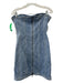 Ronny Kobo Size M Medium Wash Cotton Denim Contrast Stitch Cupped Back Zip Dress Medium Wash / M