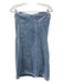 Ronny Kobo Size M Medium Wash Cotton Denim Contrast Stitch Cupped Back Zip Dress Medium Wash / M