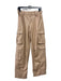 Alice + Olivia Size 4 Beige & Aqua Faux Leather Cargo Snap & Zip Pants Beige & Aqua / 4